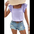 thumbnail image 3 of Top de Corta con Volantes y Cuello Cuadrado para Mujer, , Talla S, 3 of 9