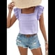 thumbnail image 3 of Top de Mujer con Cuello Cuadrado y Volantes de Corta L, 3 of 9