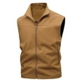 thumbnail image 3 of UVEASISHA Men's Casual Vest Outdoor Lightweight Fishing Vest Outdoor Travel Photo Sleeveless Cargo Jacket with Zipper Pockets Brown XXL, 3 of 10