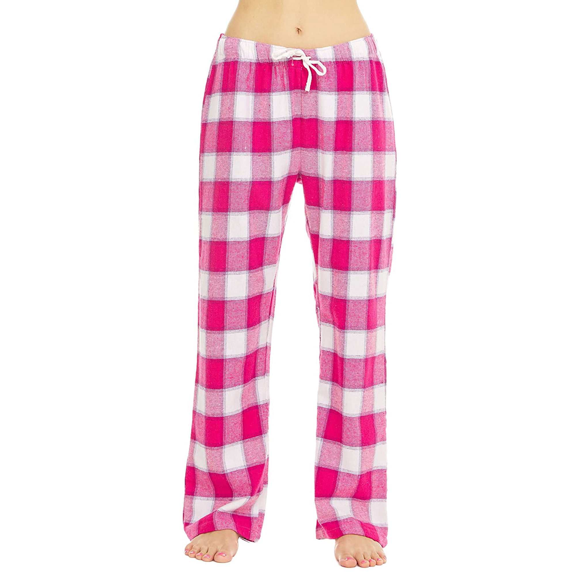 Active Club Women's Flannel Pajama Pants Cotton Blend Fuzzy PJ Pants ...