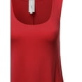 thumbnail image 3 of A2Y Women's Fit Flare Scoop Neck Handkerchief Hem Tunic Tank Top Dress Red M, 3 of 5