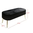 thumbnail image 3 of HMD Moveis Velout Évasé Bras Causeuse avec Banc et Table Basse, Noir, 3 of 13