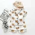 thumbnail image 4 of Pijamas florales de seda para niñas pequeñas, Conjunto de pijama de satén de manga corta con botones y pantalones cortos, verano, 2 piezas, 1-6 años, 4 of 4