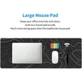 thumbnail image 6 of Extended Gaming Mouse Pad, Large Gaming Mouse Waterproof with Stitched Edges, Non-Slip Desktop Pad for Home and Office, Level Up Your 31.5x11.8 Inch\u2026 (Black Topographic), 6 of 6