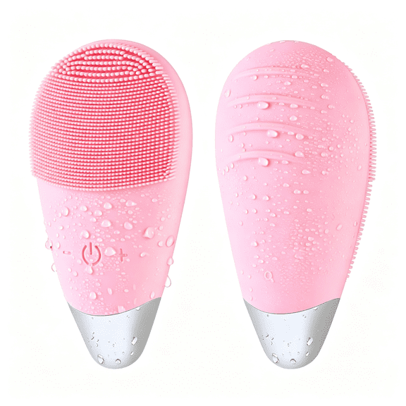 NORIZF Facial Cleansing Brush, Rechargeable Silicone Face Scrubber with 5 Cleansing Modes, Portable Vibrating Exfoliator Scrubber for Deep Cleaning, Waterproof Face Brush for Women(Pink)