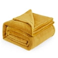 thumbnail image 1 of Manta de cama con forro polar Queen, dorado y amarillo, suave, 230 x 230 cm, 1 of 6