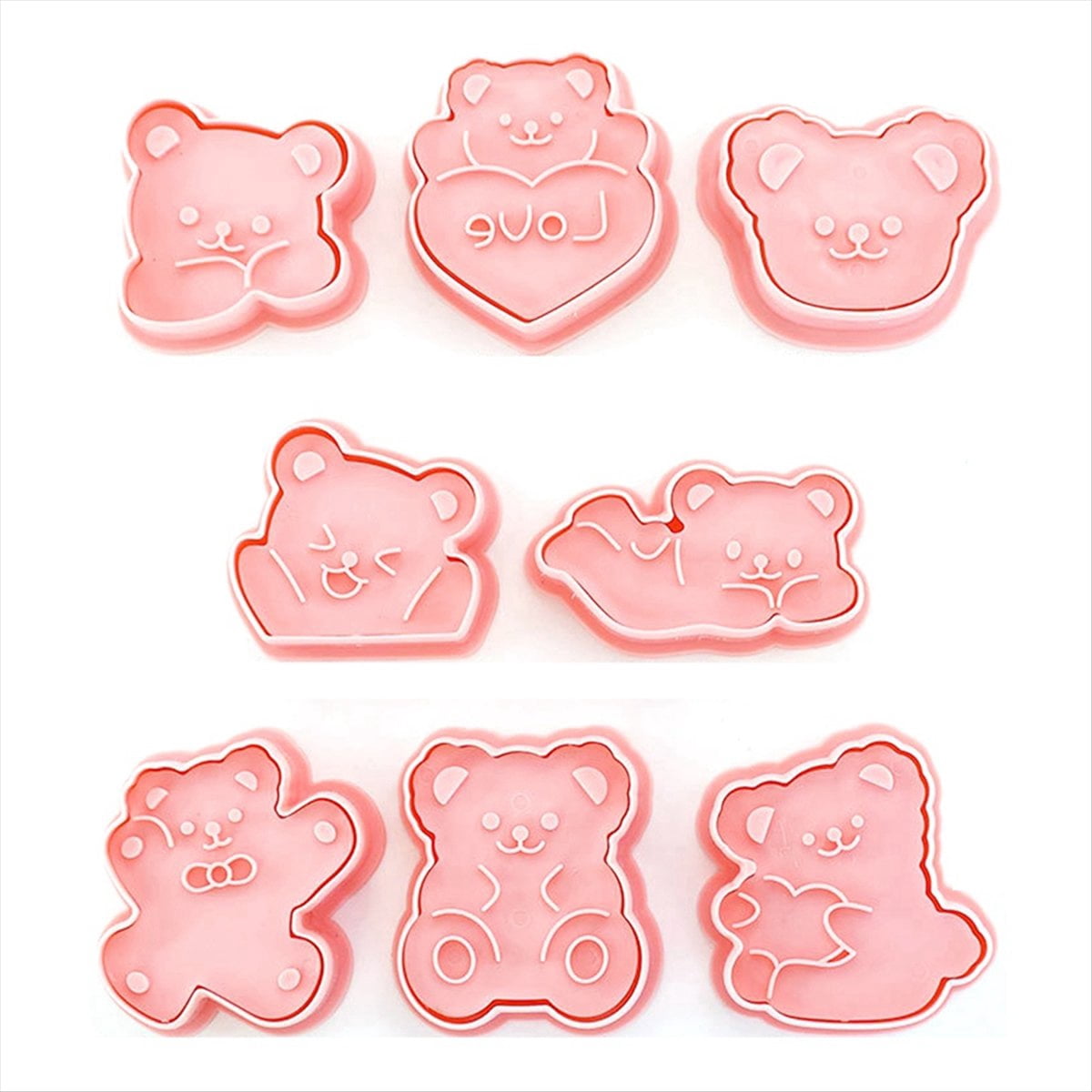 Juego de 8 Moldes para Galletas con Forma de Oso , Émbolo para Galletas ...