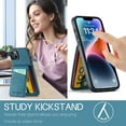 thumbnail image 5 of Phone Case for iPhone 14, Back Credit Card Holder Wallet Cover Study Kickstand PU Leather Magnetic Clasp RFID Blocking Case for iPhone 14 6.1 inch Cases Women,Blue, 5 of 9