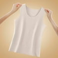 thumbnail image 4 of Sleeveless Fleece Thermal Top for Women - Cold Weather Warm Undershirt, Practical Base Layer & Thermal Underwear Tank Beige XXL, 4 of 9