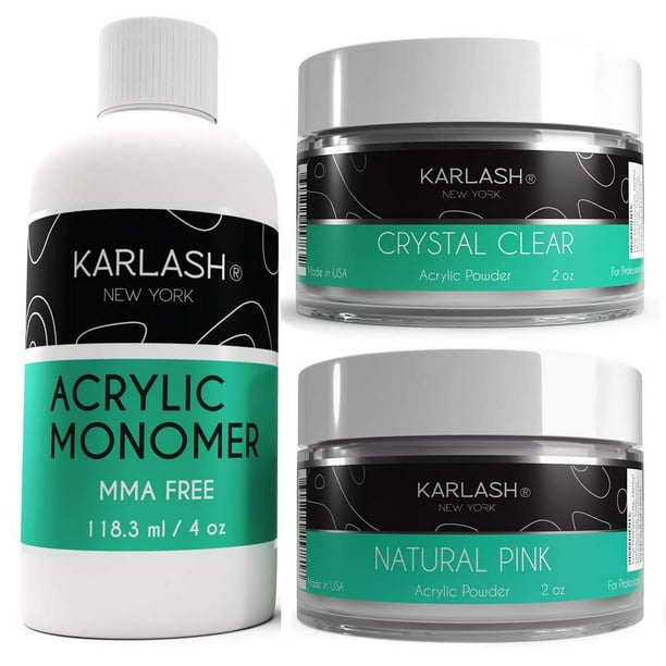 Karlash Professional Polymer 3 Piece Kit Acrylic Powder Crystal Clear 2