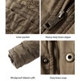 thumbnail image 6 of WenVen Men's Big and Tall Puffer Jacket Winter Parka Coat Warm Insulated Jacket Khaki 2XL, 6 of 6