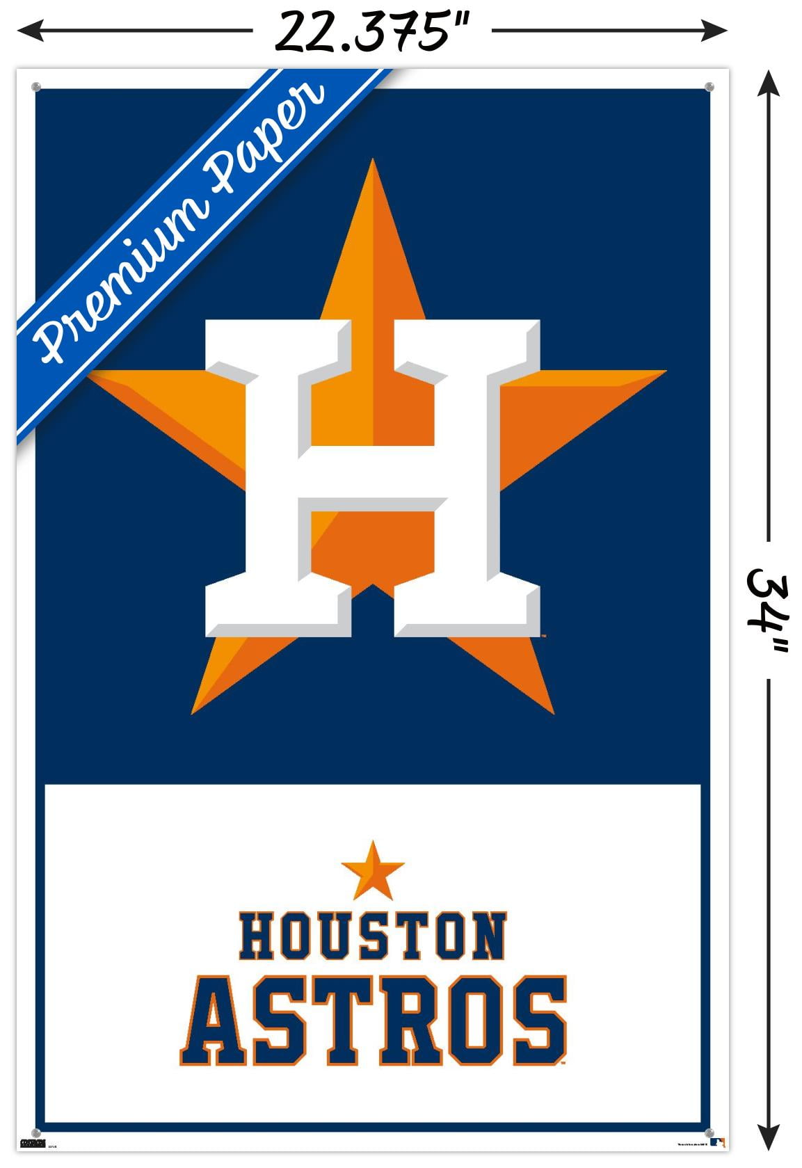 MLB Houston Astros - Logo 22 Wall Poster with Pushpins, 22.375" x 34"