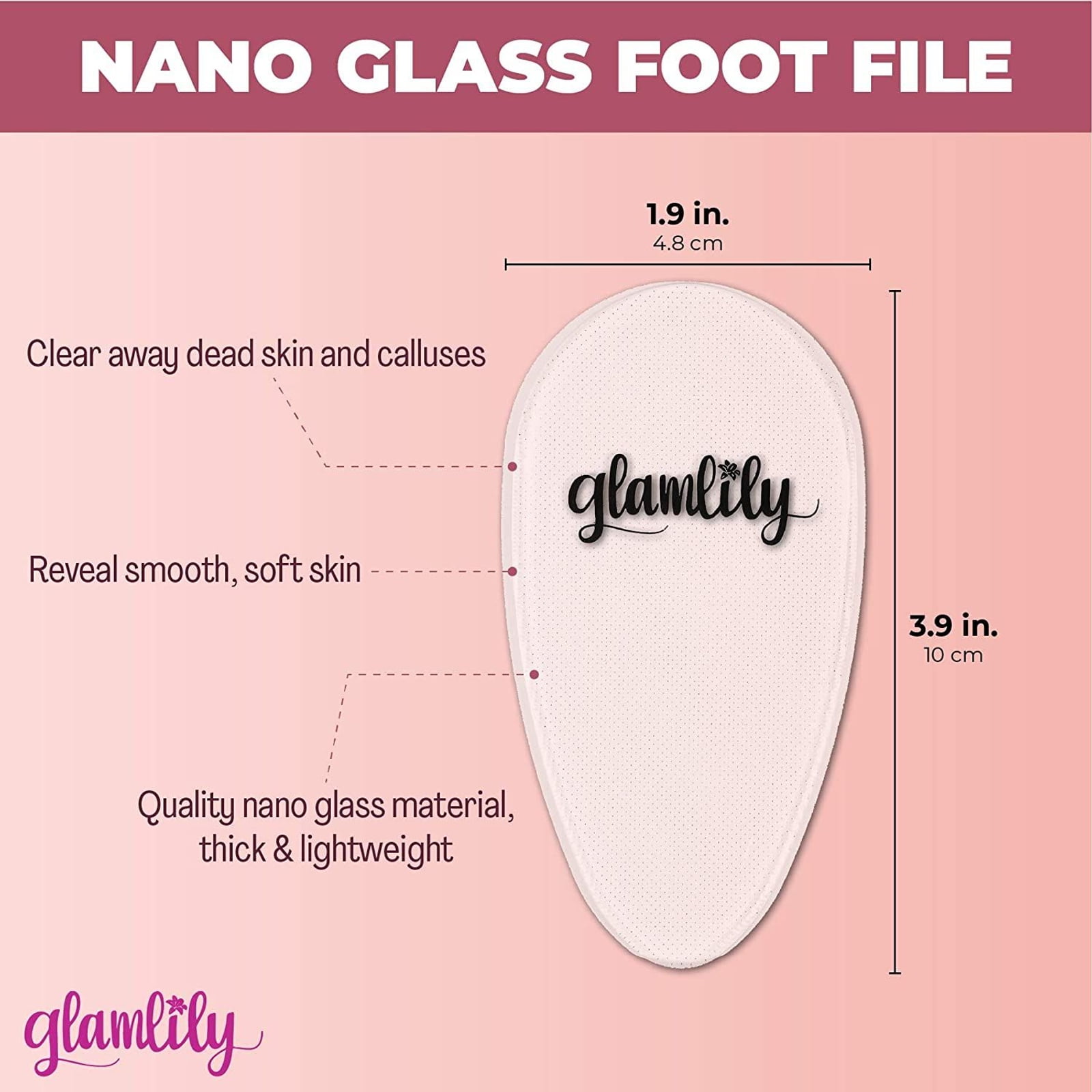 Glass Callus Remover for Feet, Glass Foot File, Foot Scrubber Dead Skin  Remover, 2 in-1 Nano Crystal Glass Foot File, Wet and Dry Foot Callus Remover  Foot Care Pedicure Tool 17.5x5.8cm 