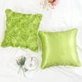thumbnail image 4 of PiccoCasa Square Satin Throw Pillow Cover for Couch, Green 2 Pcs, 4 of 6