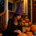 thumbnail image 7 of Darzheoy Halloween Witch Hats for Women, Sharp Pointed Lace Veils Witch Hats, Halloween Accessories Party Decoration Props, 7 of 7