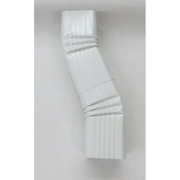 Aluminum Offset Downspout Elbow (2x3 B, LOW GLOSS WHITE)