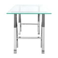 thumbnail image 3 of Benjara Ayd 71 Inch Office Desk, Clear Tempered Glass Top, Angled Chrome Steel Base, 3 of 5