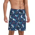 thumbnail image 2 of Logiee Sea Sharks Print Men's Pajama Shorts with Drawstring & Pockets,Sleep Shorts for Men,Sleepwear Bottoms,Elastic Waistband Loungewear-Large, 2 of 6
