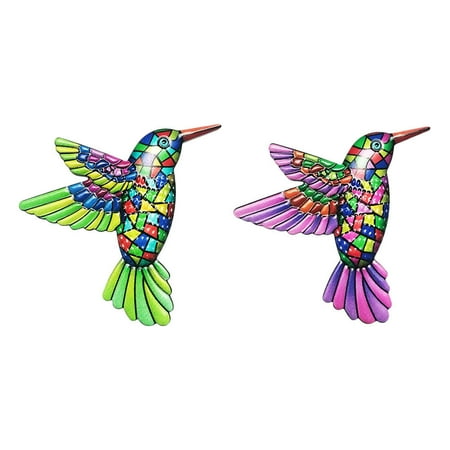 

2Pcs Creative Hummingbird Wall Decor Iron Hummingbird Wall Hanging Adornment