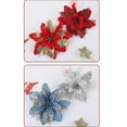 thumbnail image 2 of Yuarrent Decoración de flores brillantes para árbol de Navidad, accesorios de diseño de adorno de fiesta de vacaciones de moda para el hogar, Kits de decoración para fiestas oro rojo, 2 of 6