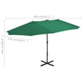 thumbnail image 6 of vidaXL Garden Parasol Green Polyester fabric, Aluminum pole Extra large, 6 of 6