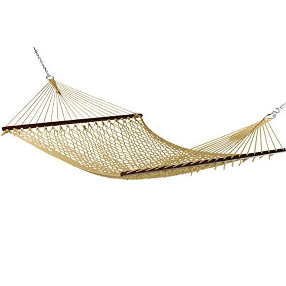 Caribbean Rope Hammock - 55 Inch - Soft-Spun Polyester (tan)