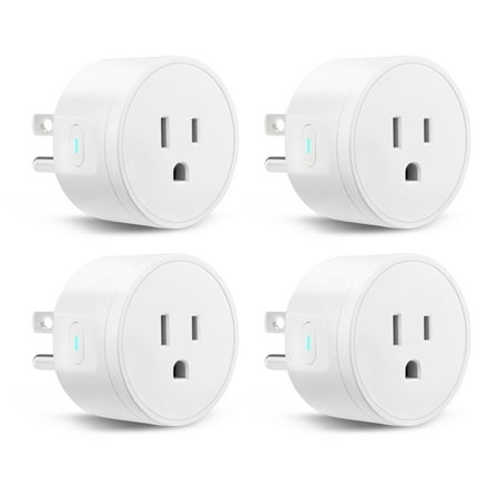 VEVOR Smart Plug, WiFi Smart Outlet Compatible with Alexa and Google Home, WiFi Plugs with Scheduling, App Control & Timer Function, 2.4GHz Wi-Fi Only, 15Amp, No Hub Required, White (4 Pack)