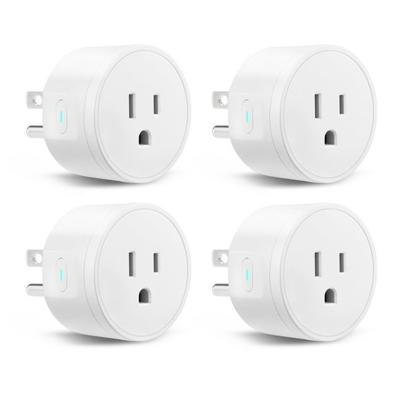 VEVOR Smart Plug, WiFi Smart Outlet Compatible with Alexa and Google Home, WiFi Plugs with Scheduling, App Control & Timer Function, 2.4GHz Wi-Fi Only, 15Amp, No Hub Required, White (4 Pack)