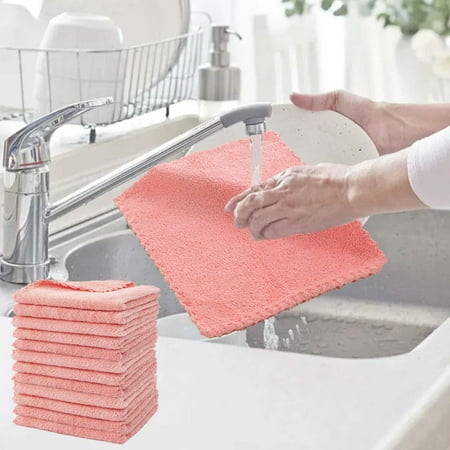 kladzum 12Pcs Kitchen Dish Cloths Dish Towels Coral Velvet Absorbent Towel Dish Towel Dish Towel Kitchen Supplies Dish Towel Hand Towel Table Cleaning Cloth Dish Rags