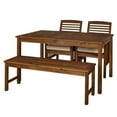 thumbnail image 2 of Acacia Wood Simple Patio 4-Piece Dining Set - Dark Brown, 2 of 4