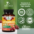 thumbnail image 5 of Vitamin D 2000 IU 50mcg Per Tablet - Vitamins D3 & K2 (MK7) Complex Supplement for Bone, Teeth, Muscle, Calcium Absorption, Supports Immune & Heart Health, Chewable Formula USA Bottled - 60 Tablets, 5 of 10