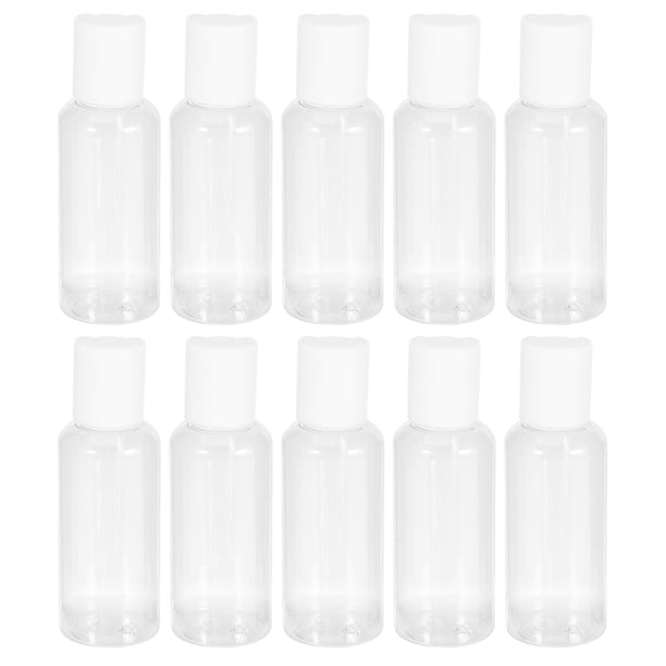 10 botellas rellenables de 50 ml, largas y delgadas, para cosméticos, de viaje, para champú, crema y loción (color aleatorio).
