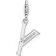 thumbnail image 4 of Sterling Silver Amore La Vita Rhodium-Plated Cz Letter Y Initial Charm (0.5 X 12) Made In Thailand qcc104y, 4 of 6