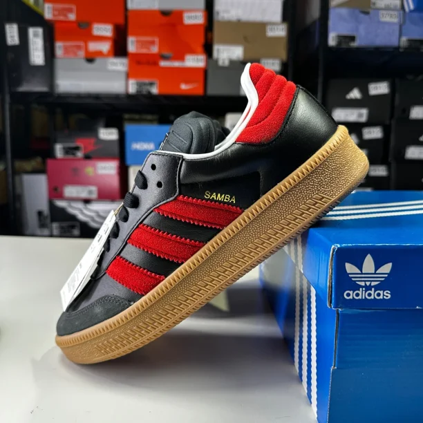 Adi-das Samba XLG "Better Scarlet" Black Red Gum Shoes IE9178 Men's Size 11 NEW