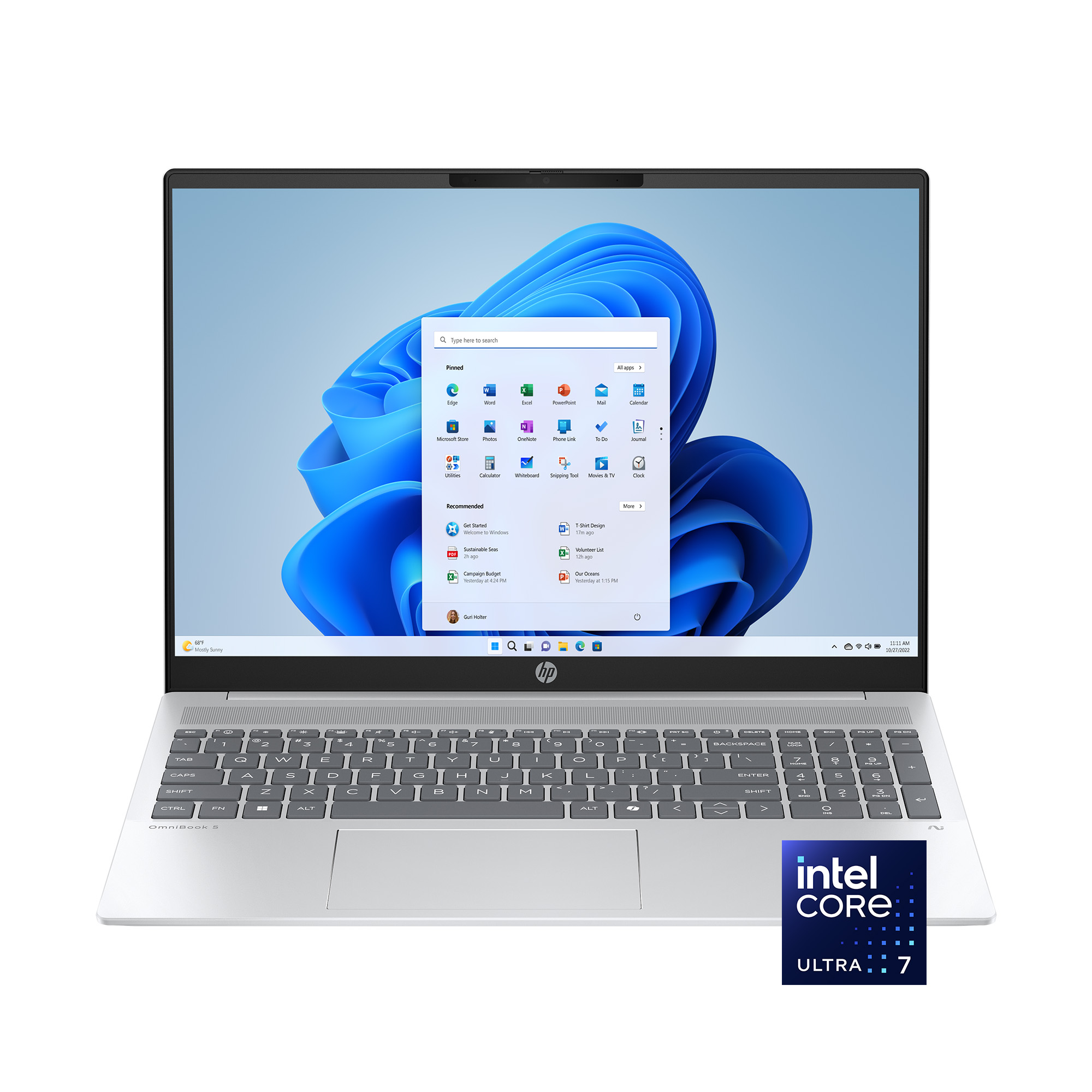 HP Omnibook 5 16 inch Touch Windows 11 Laptop Intel Core Ultra 7 AI PC 16GB RAM 1TB SSD Silver