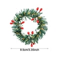 thumbnail image 3 of Mini Wreaths 10pcs, Small Christmas Wreaths for Candle Decor, Artificial Greenery Rings with Berry Accents, 3.15 Inch Round Wreaths for Table, Cabinet, Mantel and Crafts, 3 of 5