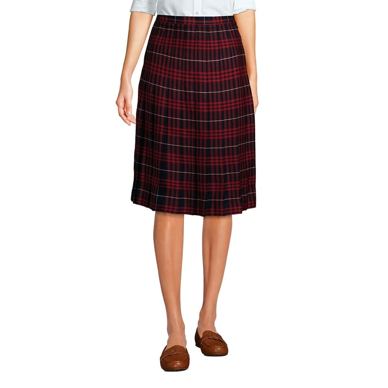 Below the knee hot sale plaid pleated skirt