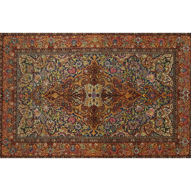 Ahgly Company Tapis Rectangulaire Intérieur Traditionnel Persan Rouge, 5 Pieds x 7 Pieds