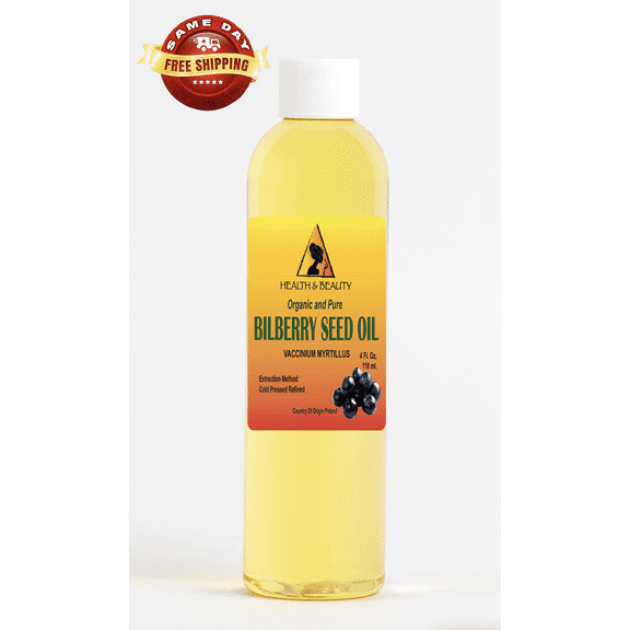 BILBERRY / BLUEBERRY SEED OIL REFINED ORGANIC CARRIER COLD PRESSED PREMIUM 100% PURE 4 OZ