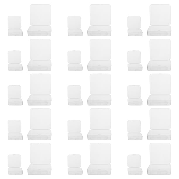 Caja de almacenamiento rectangular de plástico PP de 30 piezas, organizador transparente para manualidades, estuche de viaje para cuentas, joyas y piezas pequeñas.