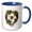 Blue/White, variant on 3drose, Arkansan State Honey Bee and Grape Vine Vector Design, 11oz Mug