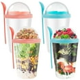 thumbnail image 1 of 4Pcs Récipient d'Avoine de Nuit avec Cuillère 13.5oz Petit-Déjeuner Étanche sur le Pouce Tasses avec Pot de Récipient d'Avoine Réutilisable Tasse de Céréales, 1 of 10