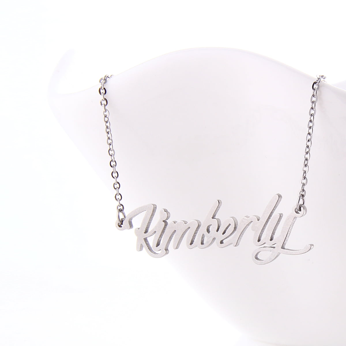Script Kimberly Name Necklace Initial Nameplate Stainless Steel Jewlery  Birthday Gift for Girls