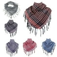 thumbnail image 5 of Aellinatey Shemagh Scarves Keffiyeh Scarf Tassels Colorblock Houndstooth Arab Headscarf, 5 of 20