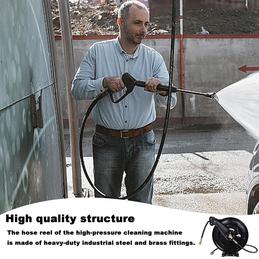 Xianers Washer Reel 3/8inch X 50 FT Heavy Duty Garden Hose Reel Auto-Retractable 4000 PSI Steel ArmHose Reel For Easy Watering Of Garden Or Yard famous