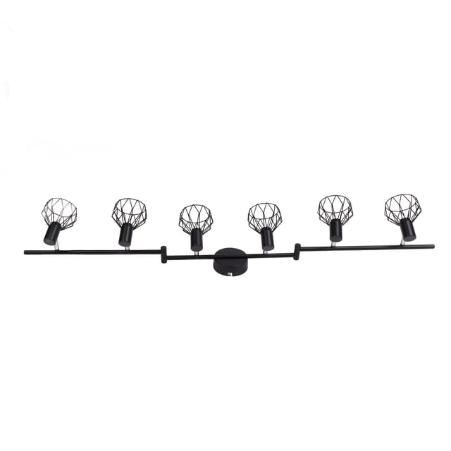 Support de Lampe de Rail, Kit d'Éclairage de Rail de Lampe Rotative à 6 Têtes, Support de Base de Lampe Rotative, Performance Prouvée