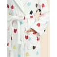 thumbnail image 6 of UVN Valentine's Day Long Robes for Women Winter Plush Fleece Hooded Bathrobe Soft Cozy Fluffy Sleepwear Nightgown with Pockets, 6 of 11