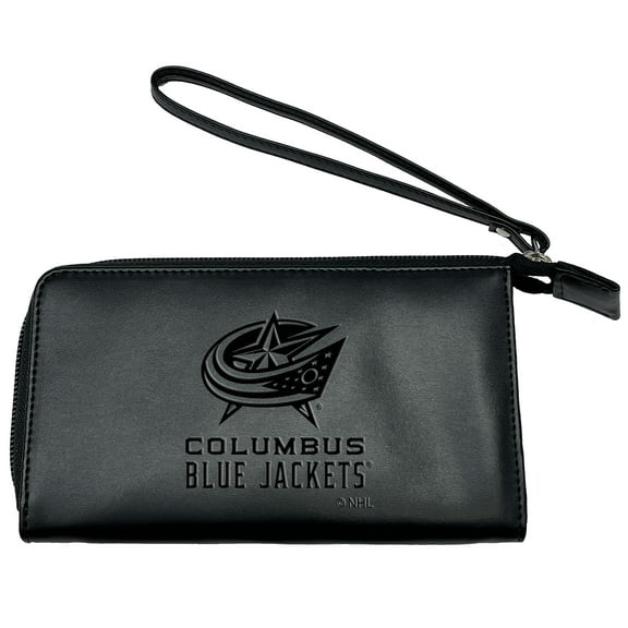 Black Columbus Blue Jackets Cell Phone Wristlet Wallet