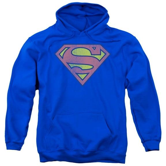 Dc Retro Supes Logo Distressed Mens Pullover Hoodie