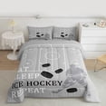 thumbnail image 2 of Castle Fairy Children Teens Adults Eat Sleep Ice Hockey Bedding Comforter Set 2pcs,Black Grey Twin Comforter Sets Microfiber,Sport Gamer Breathable Bedding Set,Ultra Soft Home Decor,Reversible, 2 of 8